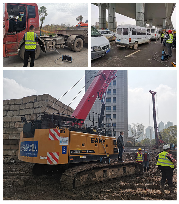 路检路查和非道路检测现场